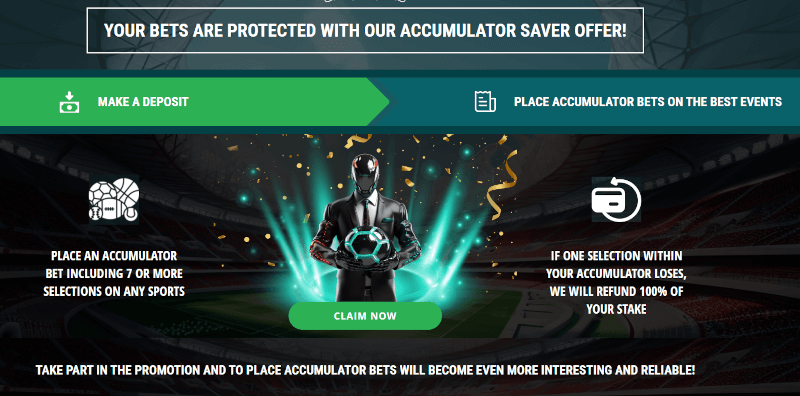 Accumulator Saver Bonus at 22Bet India