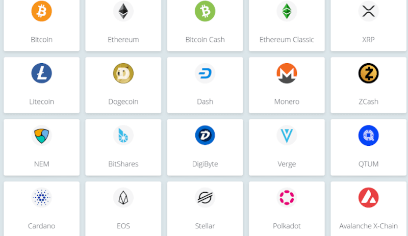 List of cryptocurrencies at 22Bet India