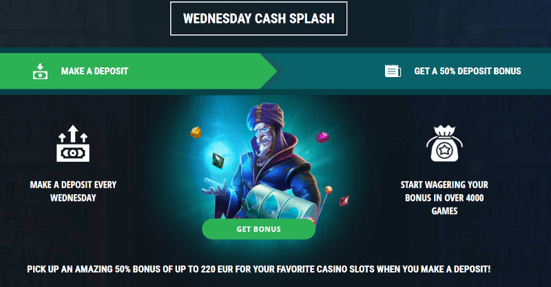 Wednesday Cash Splash bonus at 22Bet India